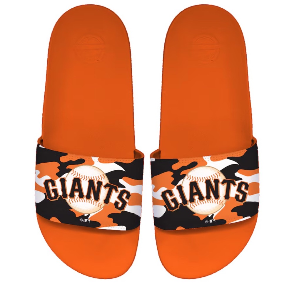NEW [iSlide] San Francisco Giants MLB Camo Motto Orange Slide Sandals Men’s 7/8